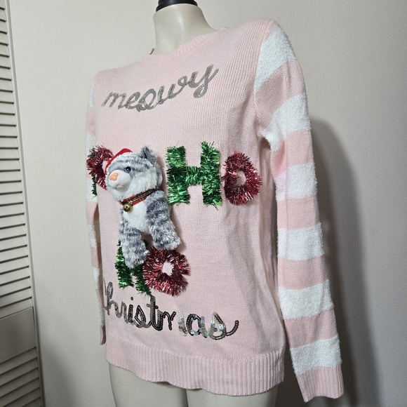 Ugly Christmas Holiday 3D Cat Sweater - Picture 3 of 5